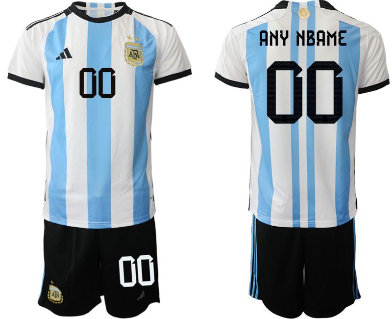 Men 2022 World Cup National Team Argentina home white customized Soccer Jerseys